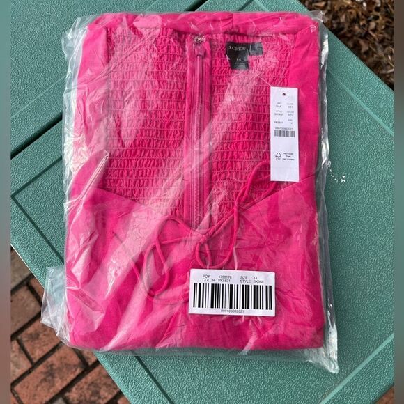 J Crew Hot Pink Sweetheart Mini Dress NWT - Picture 3 of 5